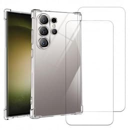 Cover Galaxy S24 Ultra e 2 schermi di protezione - TPU - Trasparente