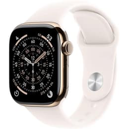 Apple Watch Series 11 (2025) GPS + Cellular 46 mm - Titanio Oro - Cinturino Sport Bianco