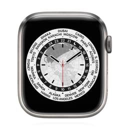Apple Watch Series 7 (2021) GPS + Cellular 45 mm - Titanio Argento - Cinturino Sport Nero