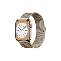 Apple Watch (Series 8) 2022 GPS + Cellular 45 mm - Acciaio inossidabile Oro - Loop in maglia milanese Oro