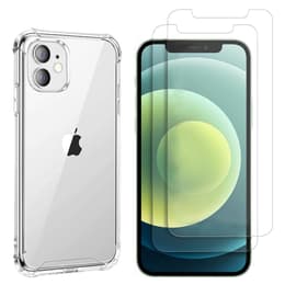 Cover iPhone 12 MINI e 2 schermi di protezione - TPU - Trasparente