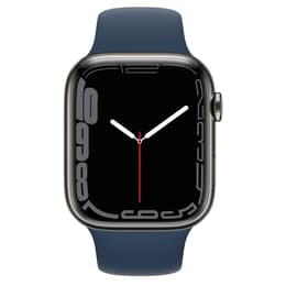 Apple Watch (Series 7) 2021 GPS + Cellular 45 mm - Acciaio inossidabile Grafite - Cinturino Sport Blu