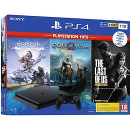 PlayStation 4 Slim 1000GB - Nero + Horizon Zero Dawn + God of War + The Last of Us (Remastered)