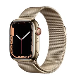 Apple Watch Series 7 (2021) GPS + Cellular 41 mm - Acciaio inossidabile Oro - Loop in maglia milanese Oro