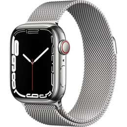 Apple Watch (Series 7) 2021 GPS + Cellular 41 mm - Acciaio inossidabile Argento - Loop in maglia milanese Argento