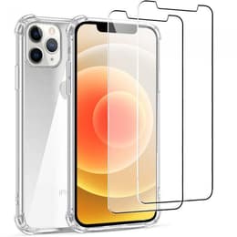Cover iPhone 12 Pro Max e 2 schermi di protezione - TPU - Trasparente