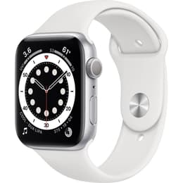 Apple Watch (Series 6) 2020 GPS 44 mm - Acciaio inossidabile Argento - Cinturino Sport Bianco