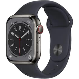 Apple Watch (Series 8) 2022 GPS + Cellular 41 mm - Acciaio inossidabile Grigio - Cinturino Sport Grigio