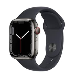 Apple Watch (Series 7) 2021 GPS 41 mm - Acciaio inossidabile Nero - Cinturino Sport Nero