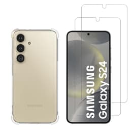 Cover Samsung Galaxy S24 e 2 schermi di protezione - TPU - Trasparente