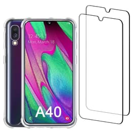 Cover Galaxy A40 e 2 schermi di protezione - Plastica riciclata - Trasparente