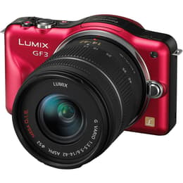 Macchina fotografica ibrida Lumix DMC-GF3 - Rosso/Nero + Panasonic Lumix G Vario 14-42mm f/3.5-5.6 ASPH f/3.5-5.6