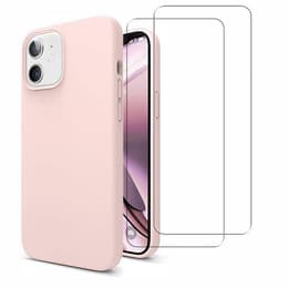 Cover iPhone 11 e 2 schermi di protezione - Silicone - Rosa