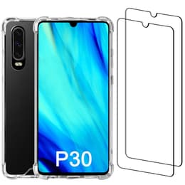 Cover Huawei P30 e 2 schermi di protezione - Plastica riciclata - Trasparente
