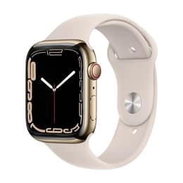 Apple Watch Series 7 (2021) GPS + Cellular 41 mm - Acciaio inossidabile Oro - Cinturino Sport Galassia