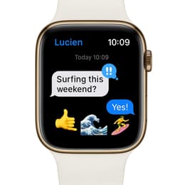Apple Watch Series 7 (2021) GPS + Cellular 41 mm - Acciaio inossidabile Oro - Cinturino Sport Galassia