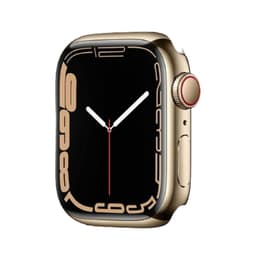 Apple Watch Series 7 (2021) GPS + Cellular 41 mm - Acciaio inossidabile Oro - Cinturino Sport Galassia