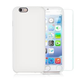 Cover iPhone 6s Plus e 2 schermi di protezione - Silicone - Bianco