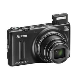 Compatta - Nikon CoolPix S9600 - Nero + Nikon Nikkor 22X Wide optical zoom 25-300mm f/3.4-6.3 ED VR