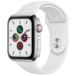 Apple Watch (Series 5) 2019 GPS + Cellular 40 mm - Acciaio inossidabile Argento - Cinturino Sport Bianco