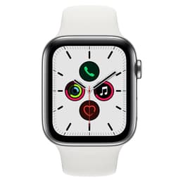 Apple Watch (Series 5) 2019 GPS + Cellular 40 mm - Acciaio inossidabile Argento - Cinturino Sport Bianco