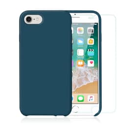 Cover iPhone SE (2022/2020)/8/7/6/6S e 2 schermi di protezione - Silicone - Verde