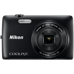 Macchina fotografica compatta - Nikon COOLPIX S4400 - Nero + Obiettivo Nikkor 6X Wide Optical Zoom VR 26-156mm f/3.5-6.5