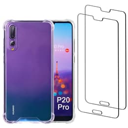 Cover Huawei P20 Pro e 2 schermi di protezione - Plastica riciclata - Trasparente