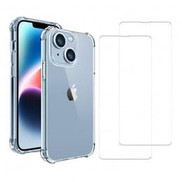 Cover iPhone 14 e 2 schermi di protezione - TPU - Trasparente