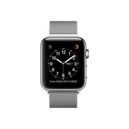 Apple Watch (Series 3) 2017 GPS + Cellular 38 mm - Acciaio inossidabile Alluminio - Maglia milanese Argento