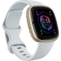 Smart Watch Fitbit Cardio­frequenzimetro GPS Sense 2, Blue Mist/Soft Gold - Oro