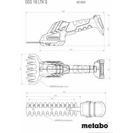 Tagliasiepi classico Metabo GS 18 LTX Q - 18W