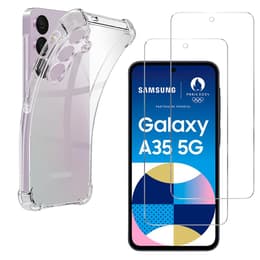 Cover Galaxy A35 5G e 2 schermi di protezione - TPU - Trasparente