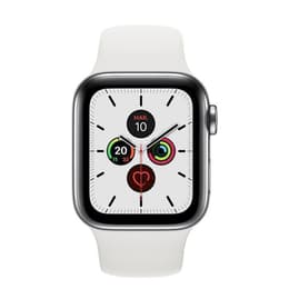 Apple Watch (Series 5) 2019 GPS 40 mm - Acciaio inossidabile Argento - Cinturino Sport Bianco