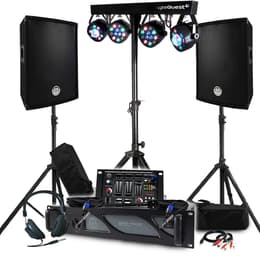 Pack Sono BM SONIC Ampli 1000W, Paire d'Enceintes Passives 2x300W, Table de Mixage, Portique 4 Lumières Xperformer, Pieds Altoparlanti PA