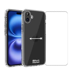 Back Market Cover iPhone 16 Plus e shermo protettivo - 60% Plastica riciclata - Trasparente