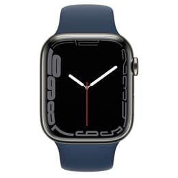 Apple Watch Series 7 (2021) GPS + Cellular 41 mm - Acciaio inossidabile Grafite - Cinturino Sport Blu
