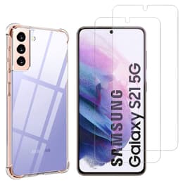 Cover Galaxy S21 5G e 2 schermi di protezione - TPU - Trasparente