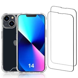 Cover iPhone 14 e 2 schermi di protezione - Plastica riciclata - Trasparente