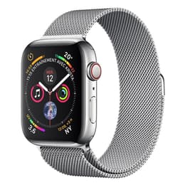 Apple Watch (Series 4) 2018 GPS + Cellular 44 mm - Acciaio inossidabile Argento - Maglia milanese Argento
