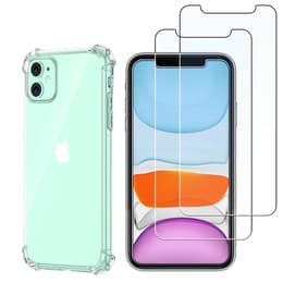 Cover iPhone 11 e 2 schermi di protezione - TPU - Trasparente