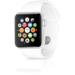 Apple Watch (Series 1) 2015 42 mm - Acciaio inossidabile Argento - Cinturino Sport Bianco