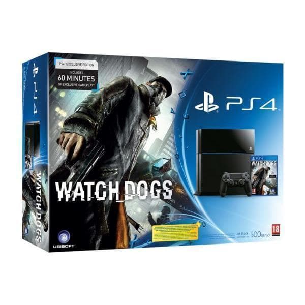PlayStation 4 500GB - Jet black + Watch Dogs
