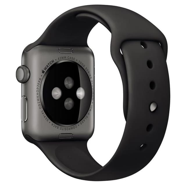Apple Watch (Series 1) Marzo 2015 42 mm - Alluminio Grigio Siderale - Cinturino Sport Nero