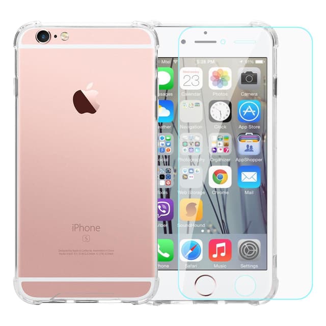 Cover e 2 schermi di protezione iPhone 6/6S - Plastica riciclata - Trasparente