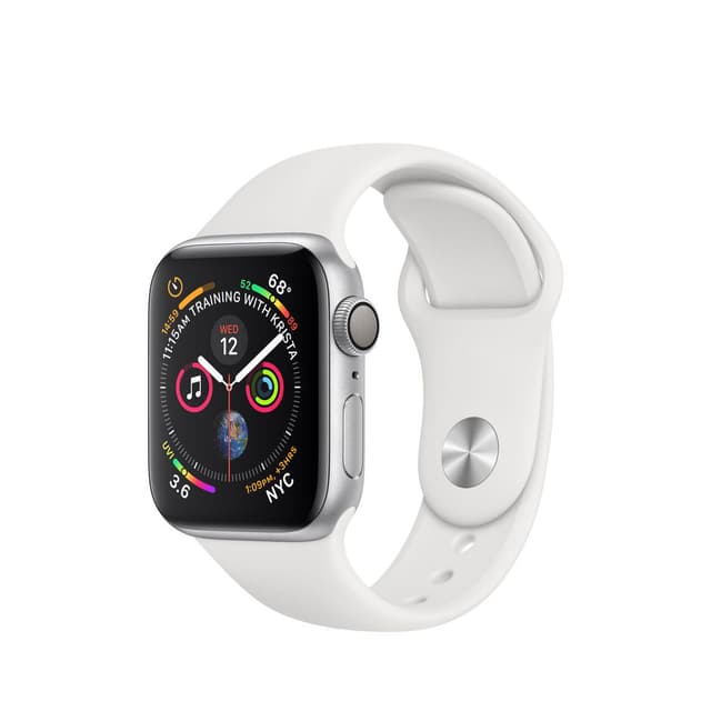Apple Watch (Series 4) Settembre 2018 40 mm - Alluminio Argento - Cinturino Bianco