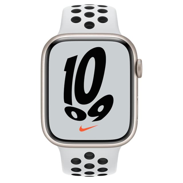 Apple Watch (Series 7) GPS 45 mm - Alluminio Galassia - Cinturino Nike Sport Bianco/Nero
