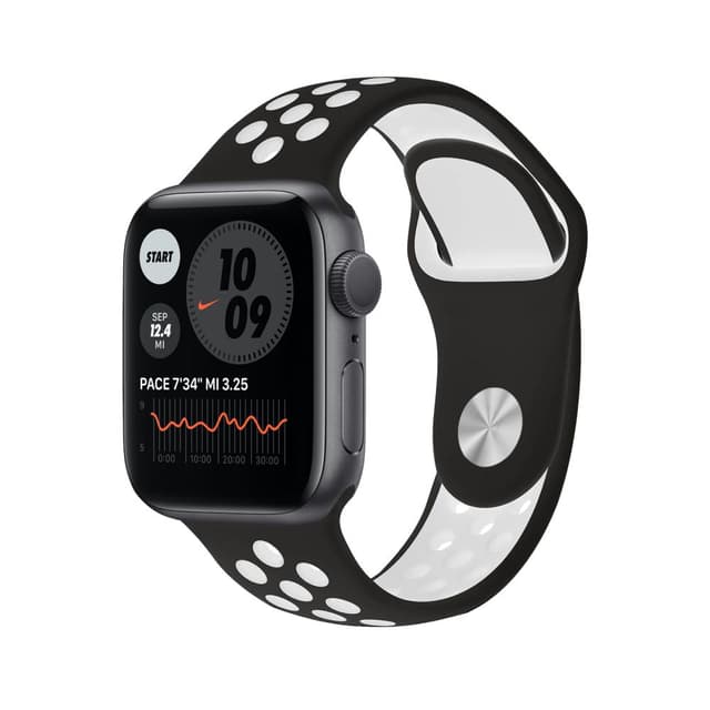 Apple Watch (Series 6) GPS 44 mm - Alluminio Grigio Siderale - Cinturino Nike Sport Nero/Bianco