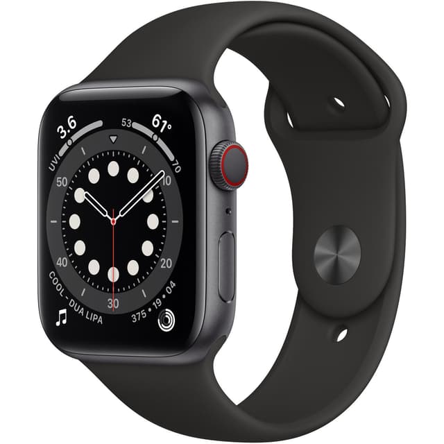 Apple Watch (Series 6) GPS + Cellular 44 mm - Alluminio Grigio Siderale - Cinturino Sport Nero